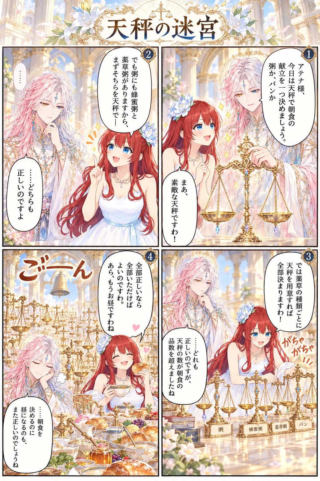 アテナ様の日常4コマ「天秤の迷宮」