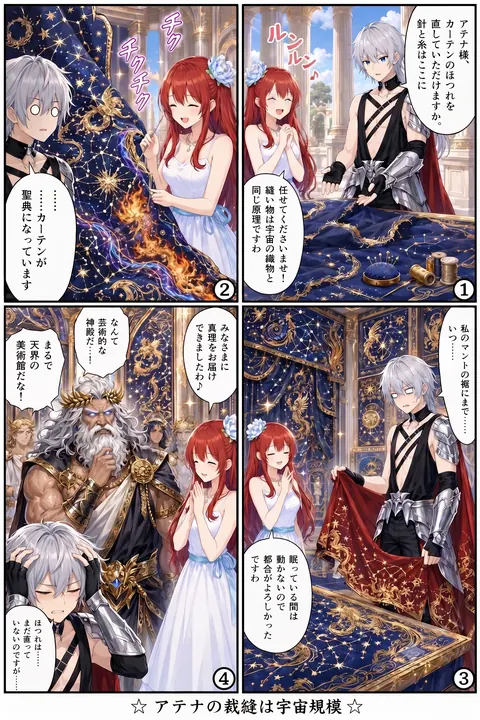 アテナ様と縫い物