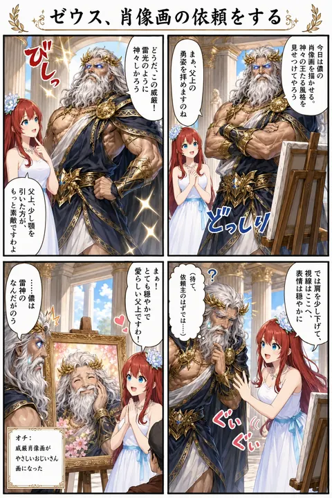 ゼウス、肖像画の依頼をする