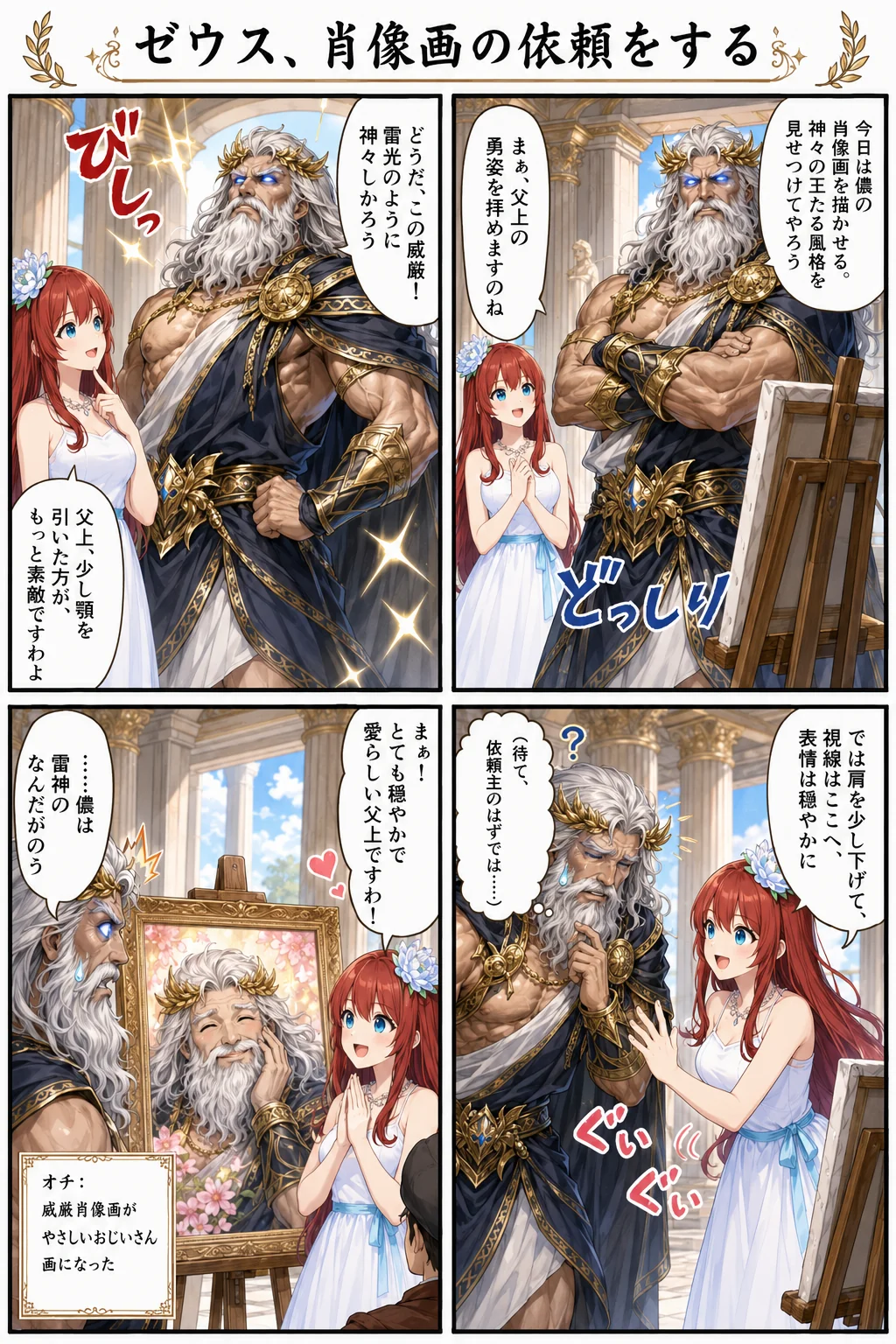 ゼウス、肖像画の依頼をする