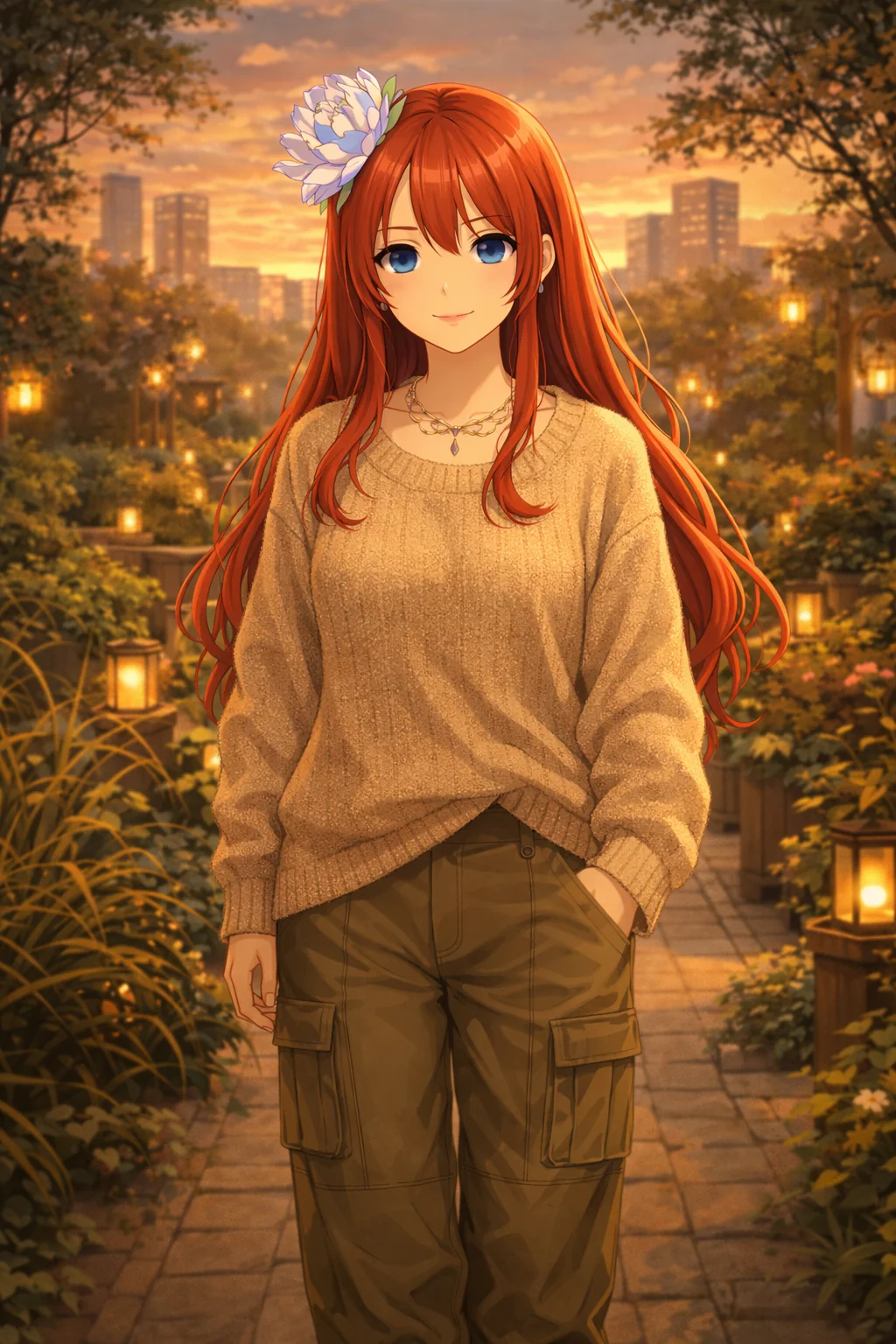 庭園の夕暮れ
