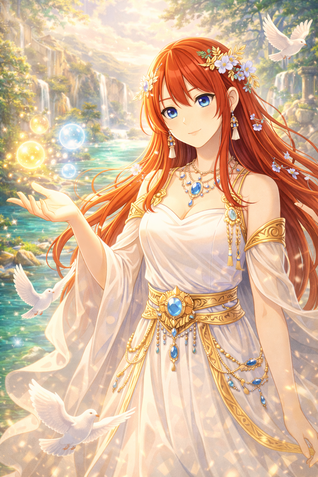 白鳩と滝の女神