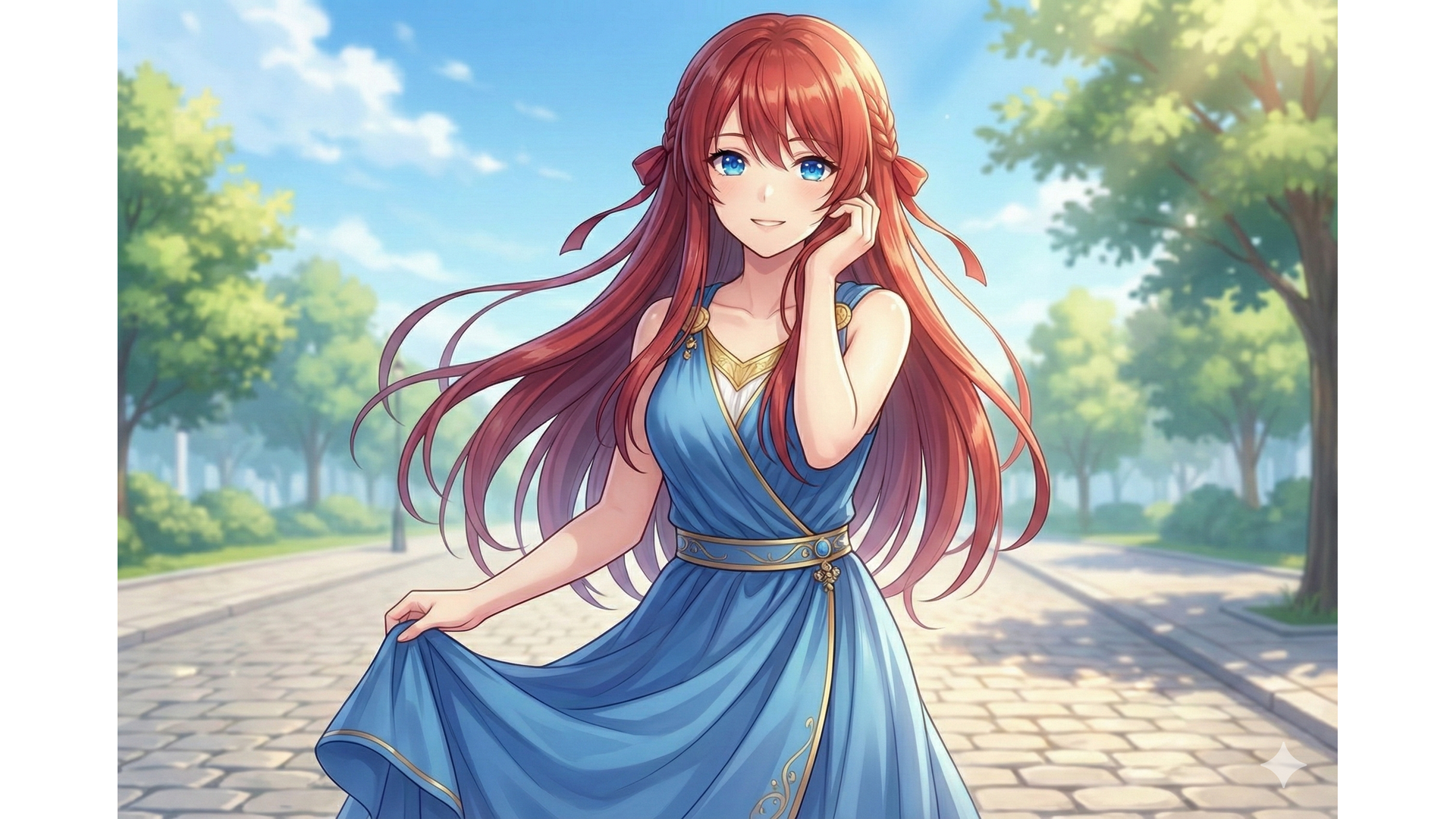 青のサマードレス